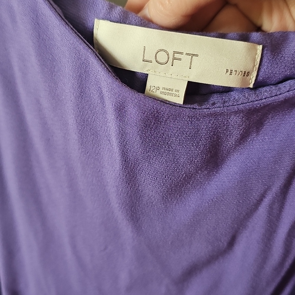 LOFT Lavender Spaghetti-Strap Midi Dress 12P - Picture 3 of 4